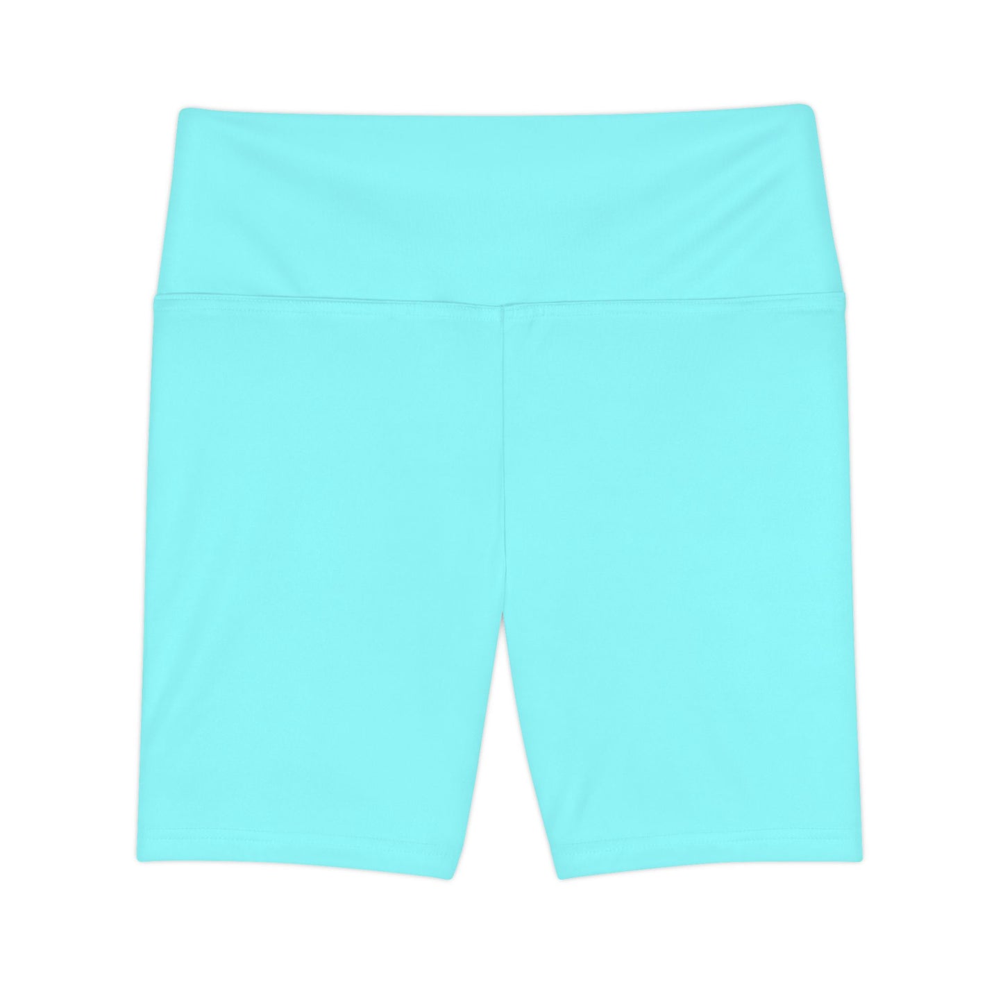 Pale Cyan Women's Workout Shorts — Solid High-Waist Biker Shorts for Exercise & Everyday Wear