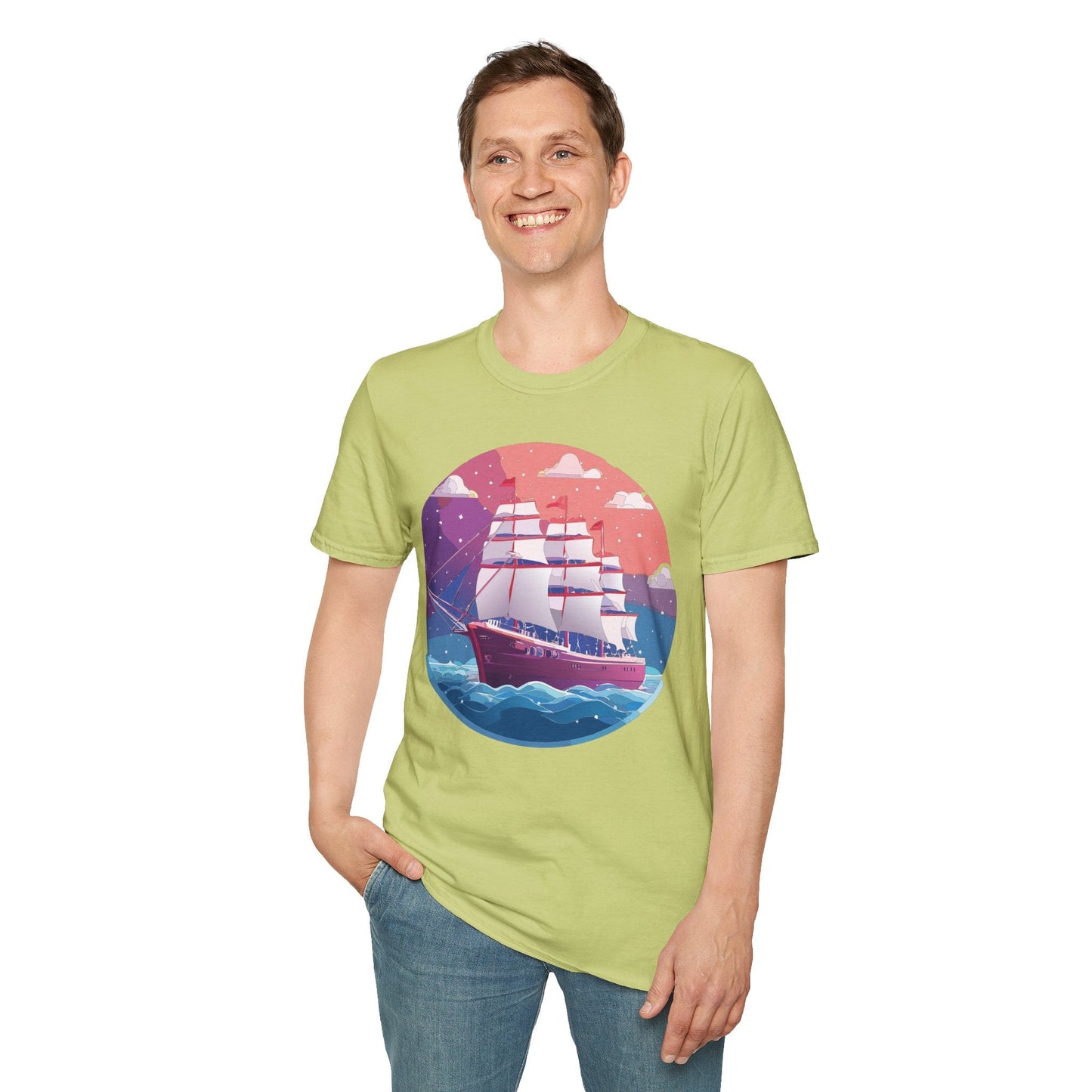 Unisex Gildan Softstyle 64000 T Shirt Ship Frigate Vessel Tee For Maritime Enthusiasts