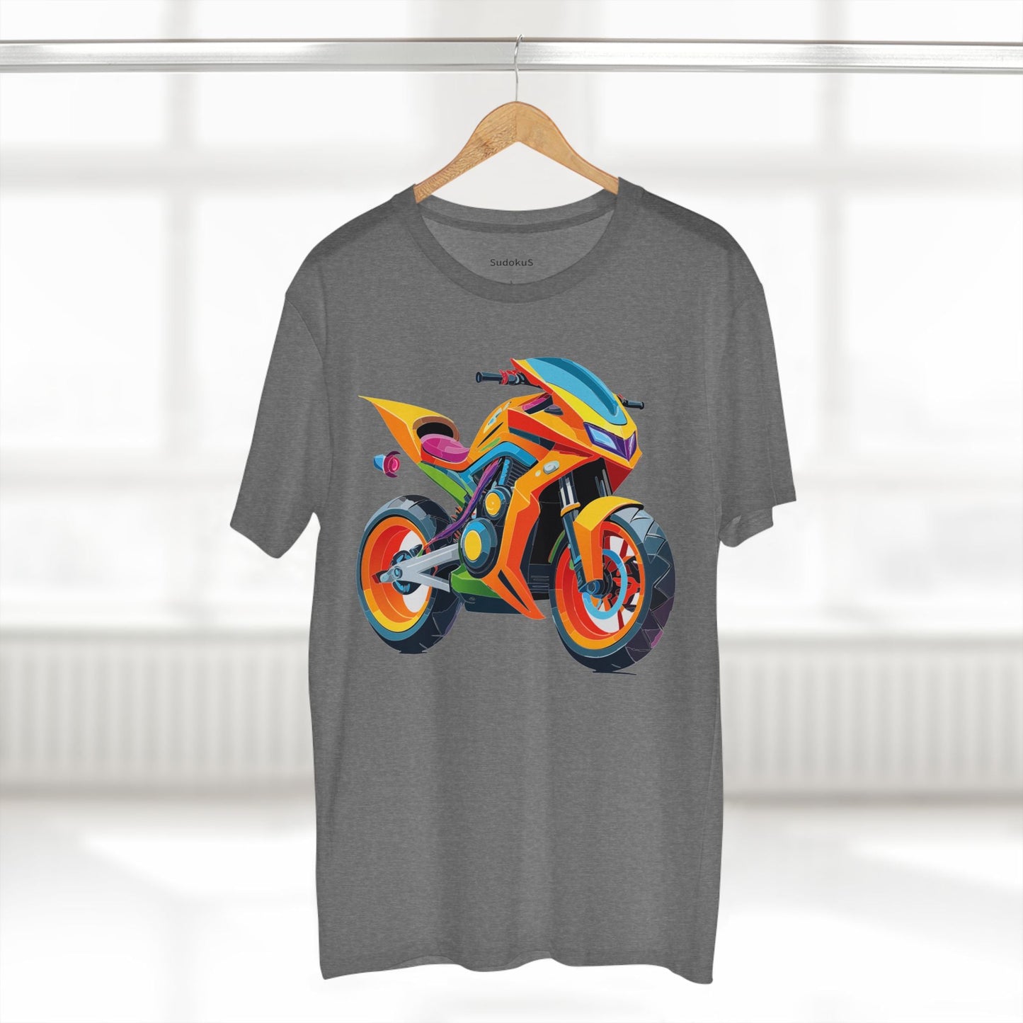 Moto Bike Graphic Unisex 100 Cotton Staple Tee 3