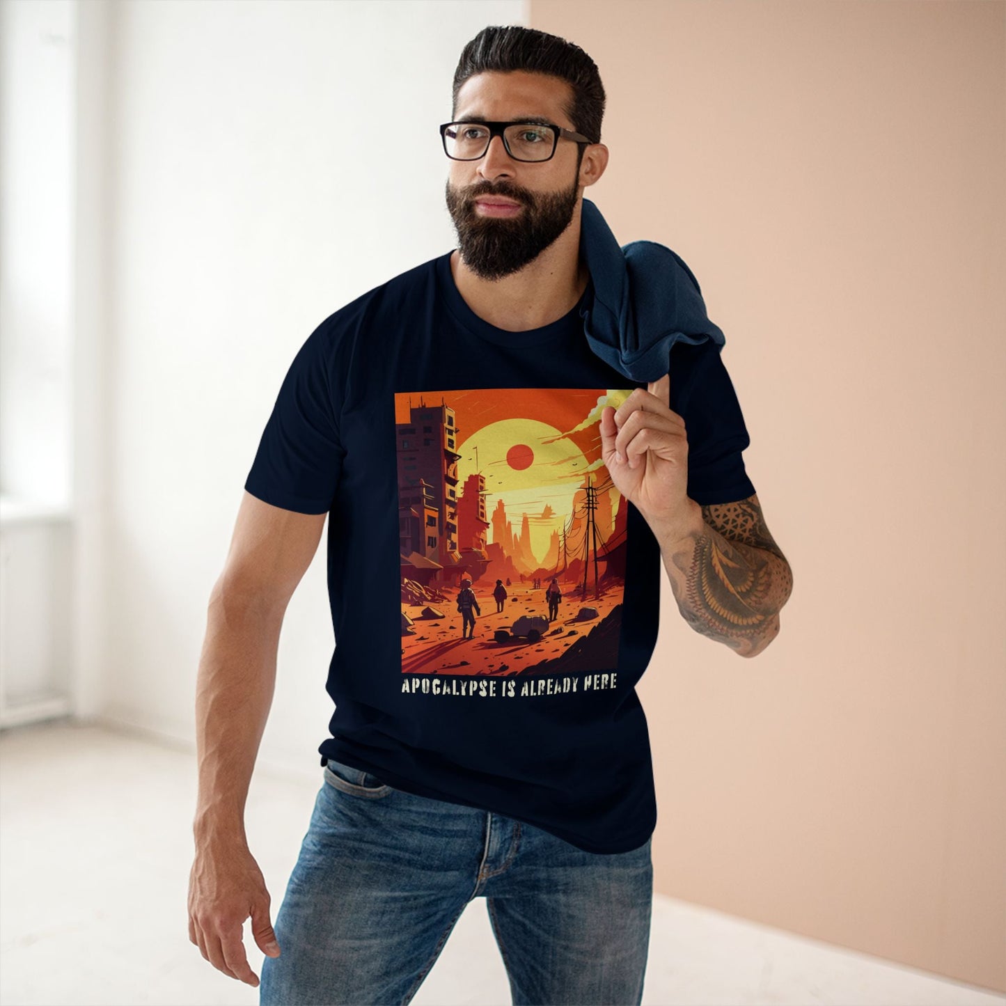 Cataclysm Doomsday Unisex Premium Cotton Tee With Original Art Design From Retro2Nova Collection