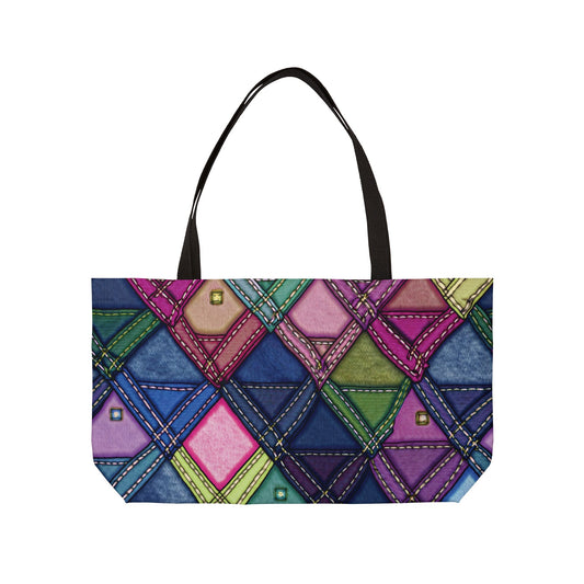 Denim Print Yoga Bag High-Quality 100% Spun Polyester 24x13 Canvas Gym Bag 51