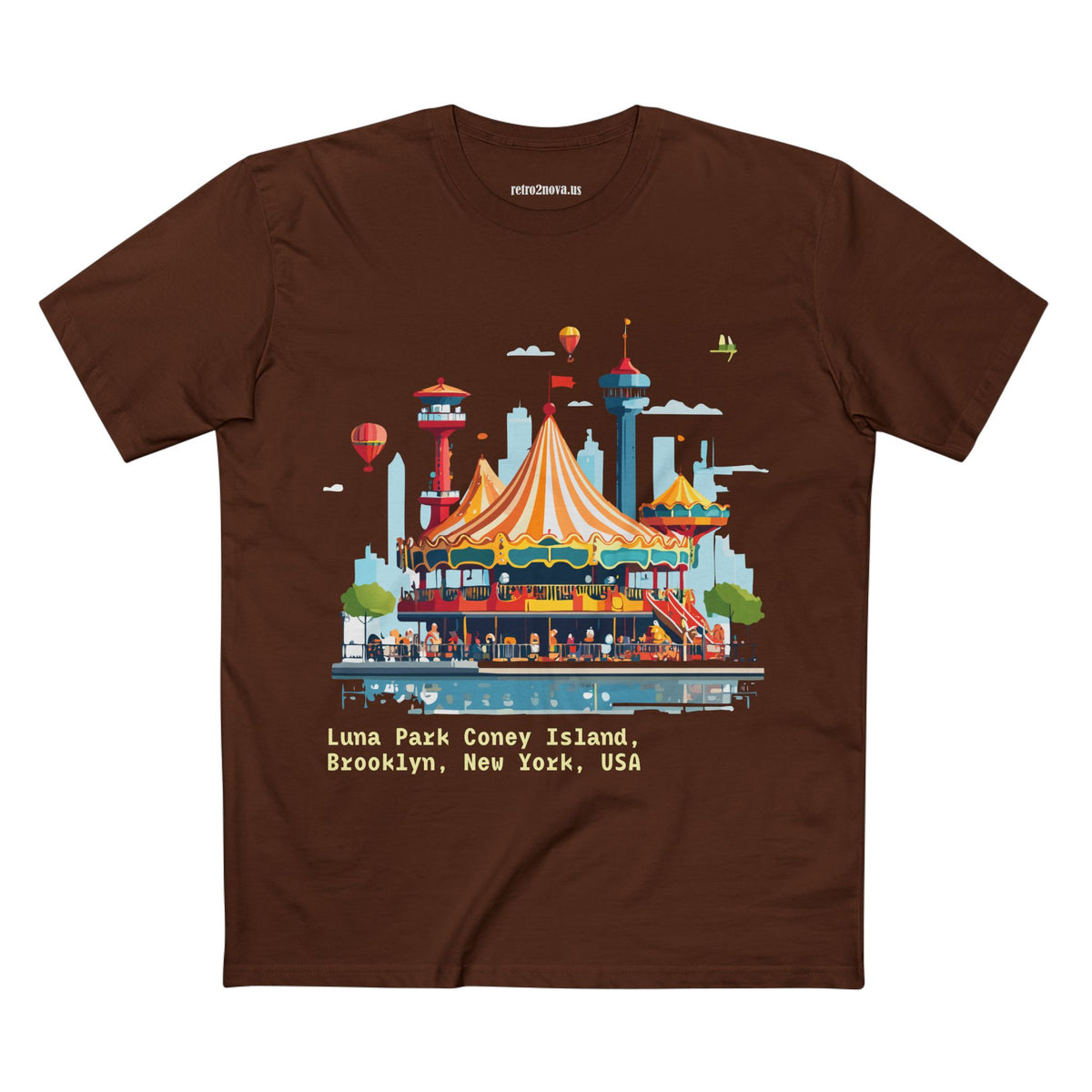 Luna Park Coney Island Carousel Tee | Brooklyn New York Illustration