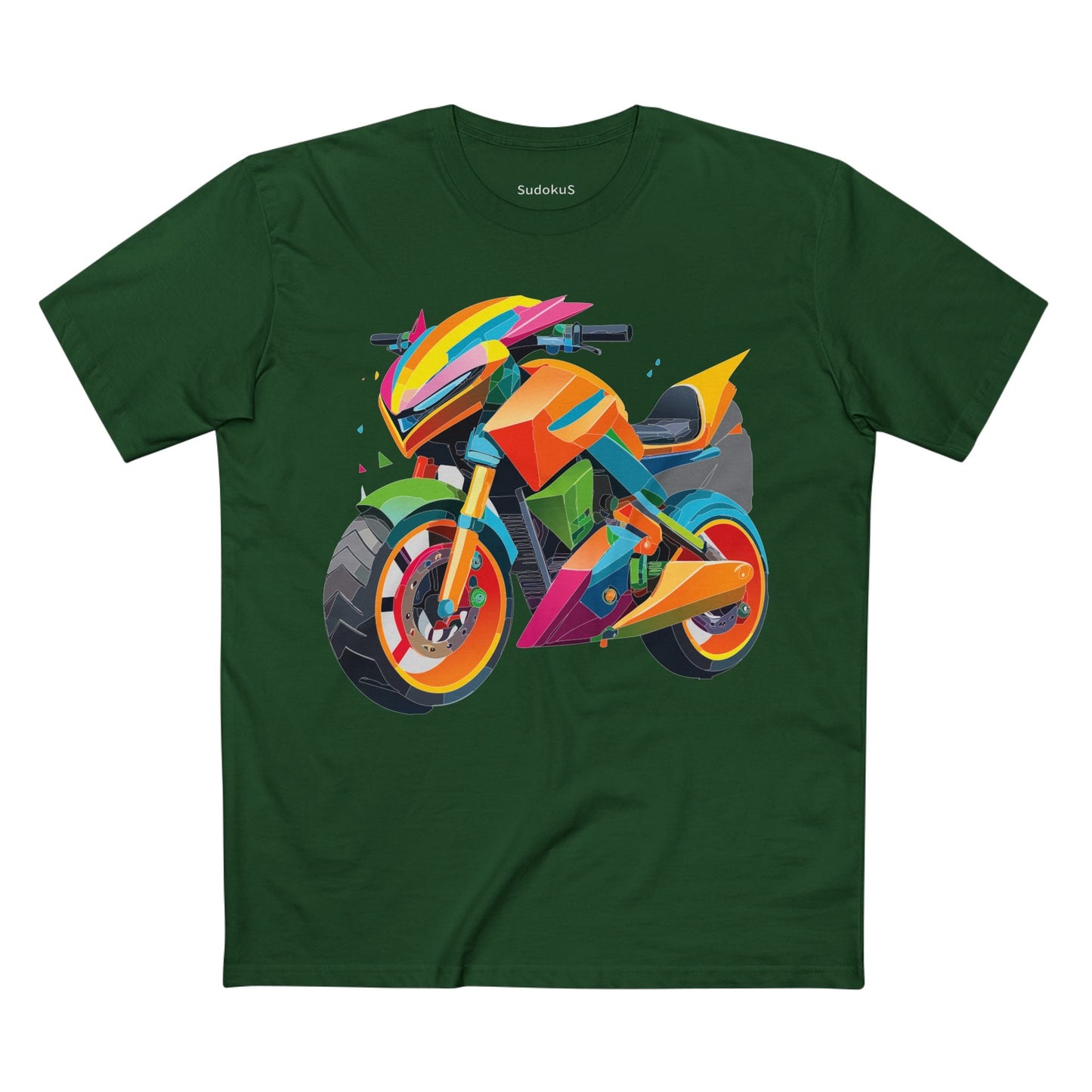 Moto Bike Graphic Unisex 100 Cotton Staple Tee 7
