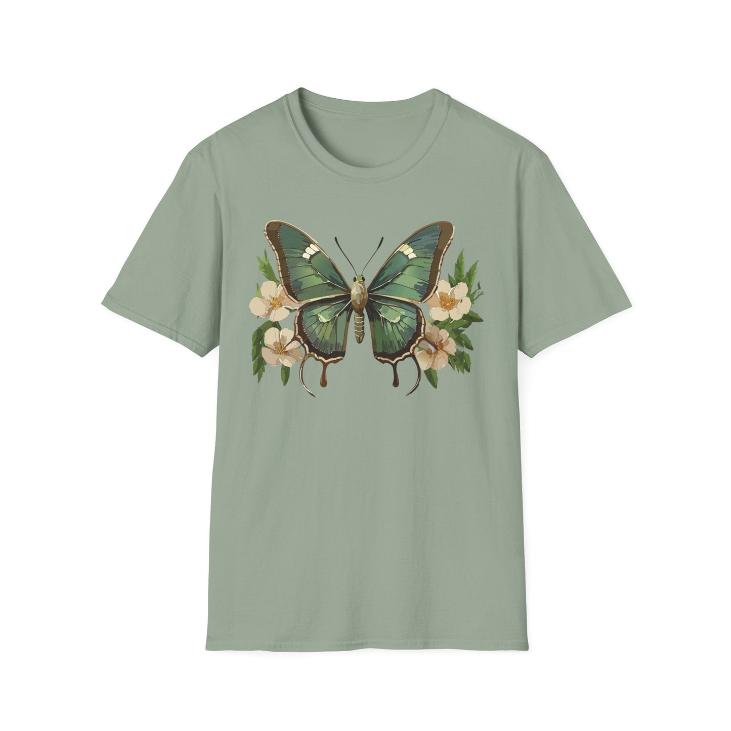 Butterfly Shirt Monarch Style Unisex T Shirt Gildan Softstyle 64000 100 Percent Ring Spun Cotton