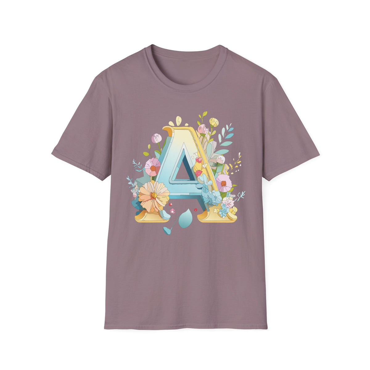 Floral Letter A T-Shirt | Monogram Initial Tee