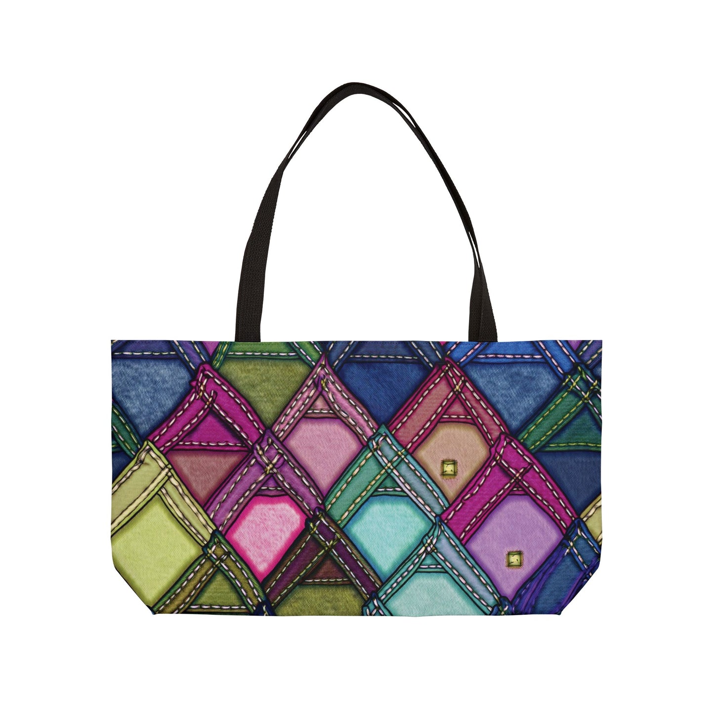 Denim Print Yoga Bag High-Quality 100% Spun Polyester 24x13 Canvas Gym Bag 51