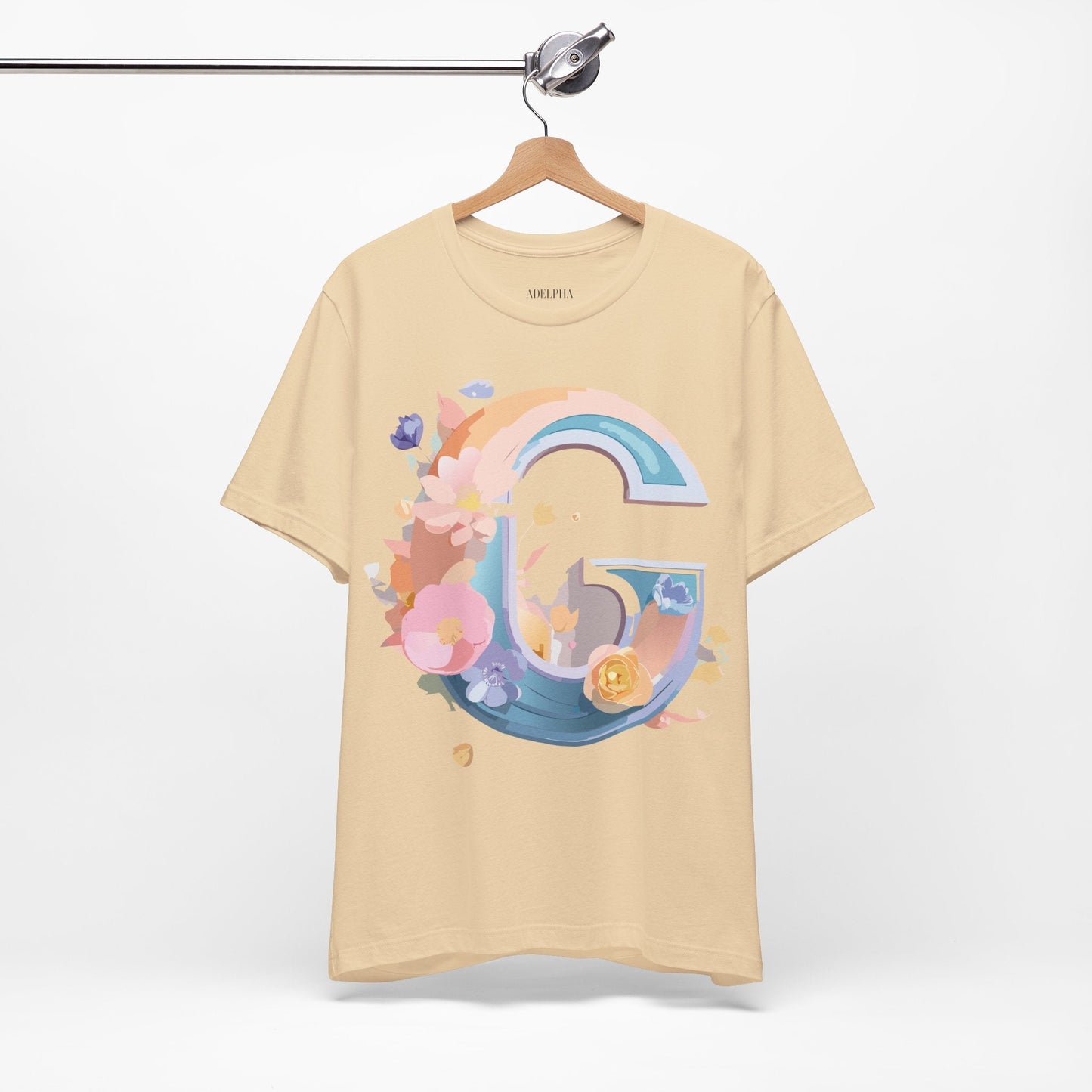 Letter G Graphic Tee Unisex Short Sleeve T Shirt by Adelpha Vintage Inspired Artwork