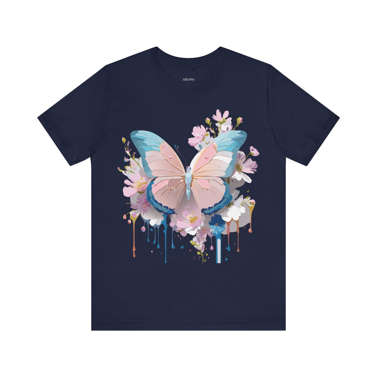 Butterfly Graphic Unisex Cotton Bella+Canvas Tee with Art Design n81