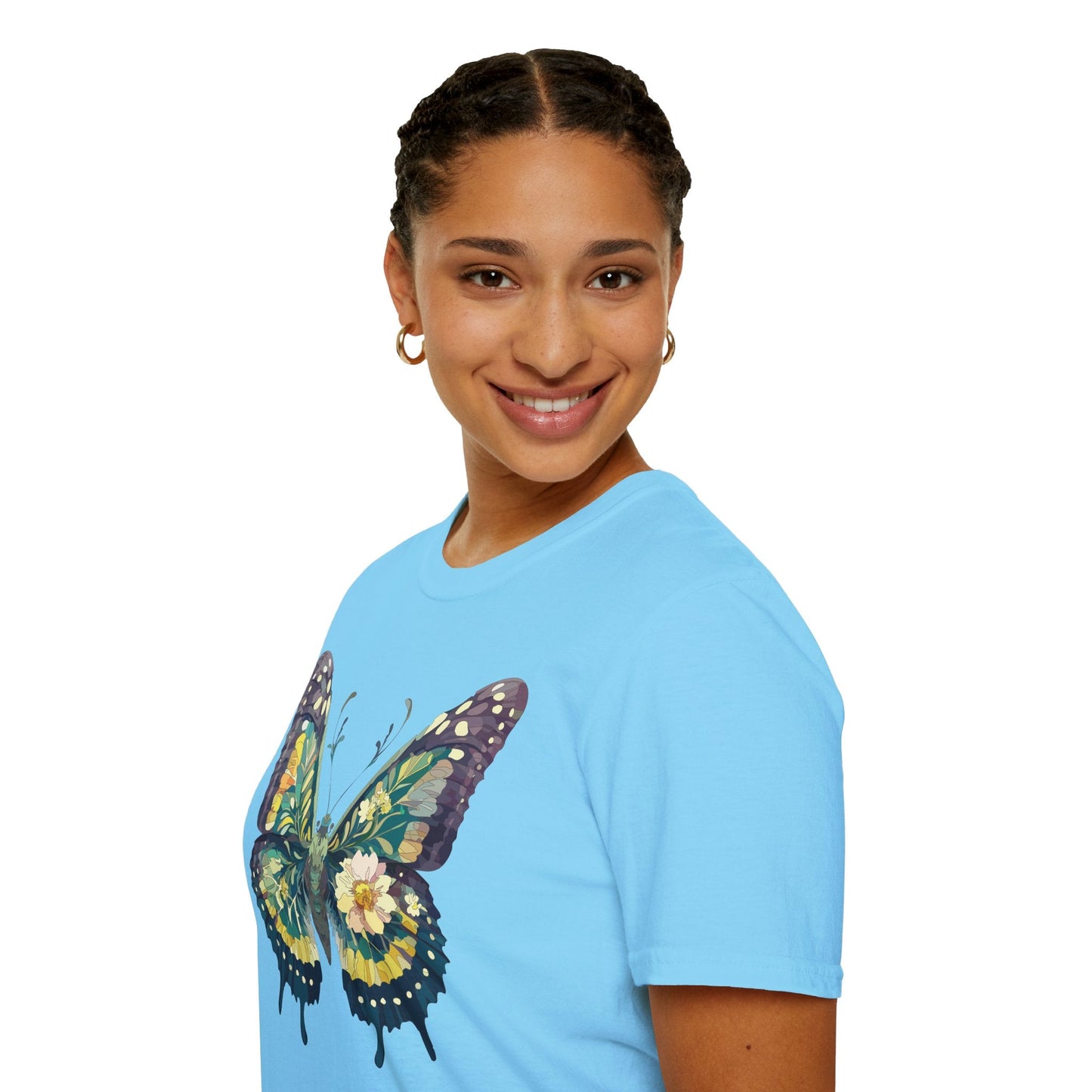 Butterfly Shirt Unisex Monarch Print T Shirt Gildan Softstyle 64000 Lightweight Tee