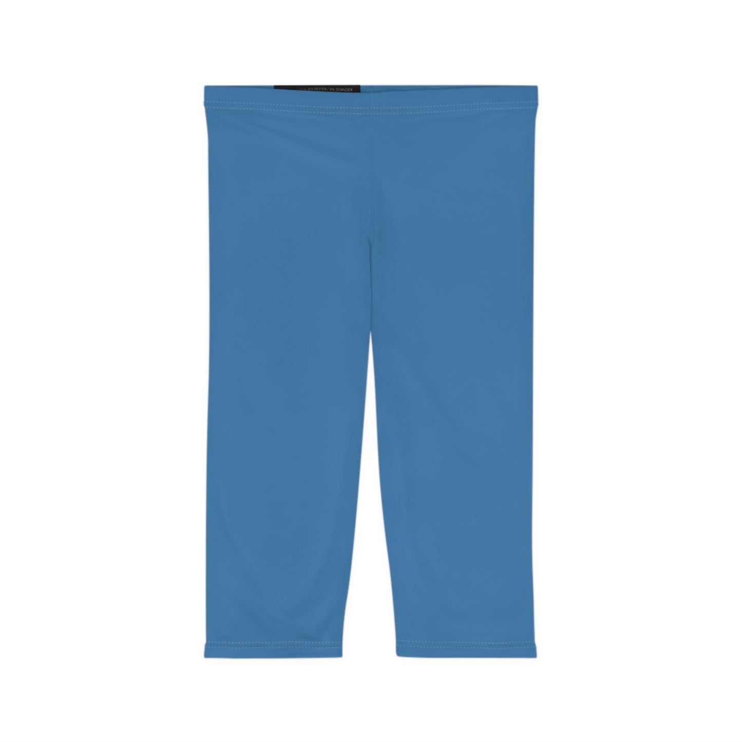 Steel Blue Color Women's Brushed Suede Poly Span Casual Capri Leggings XS-2XL