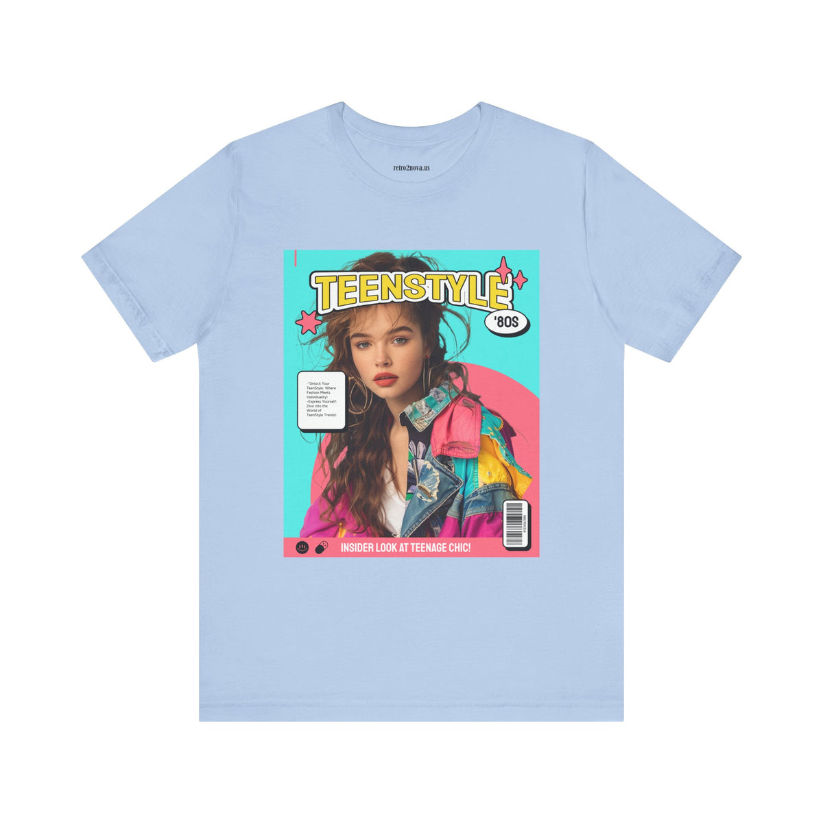 Magazine Cover Graphic Unisex Cotton Bella+Canvas Tee with Retro Poster Design ab114