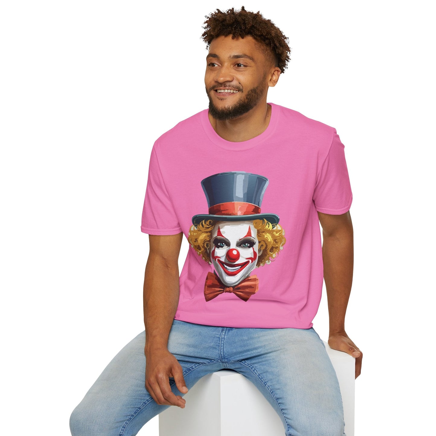 Clown Shirt T Shirt With Clown Funny Man Circus Shirt Scary Man Tee Unisex Gildan Softstyle 64000