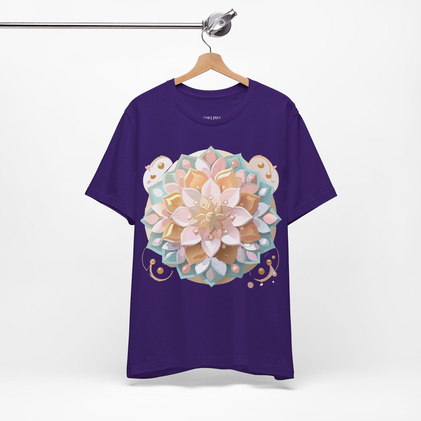 Mandala Graphic Unisex 100 Cotton Vintage Floral Artwork Tee 10