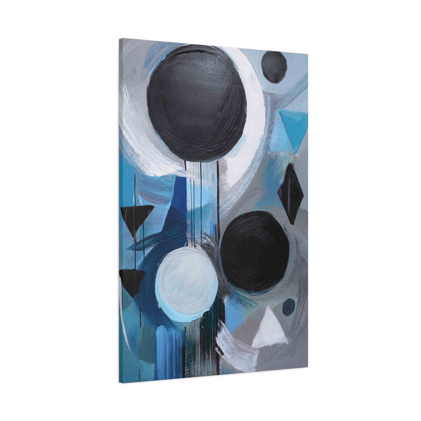 Blue Abstract Painting Print Canvas 20x24,20x30,24x30, 24x32,24x36,30x40, 32x48,36x48,40x60 Pine-Wood Inner Frame ABS-30