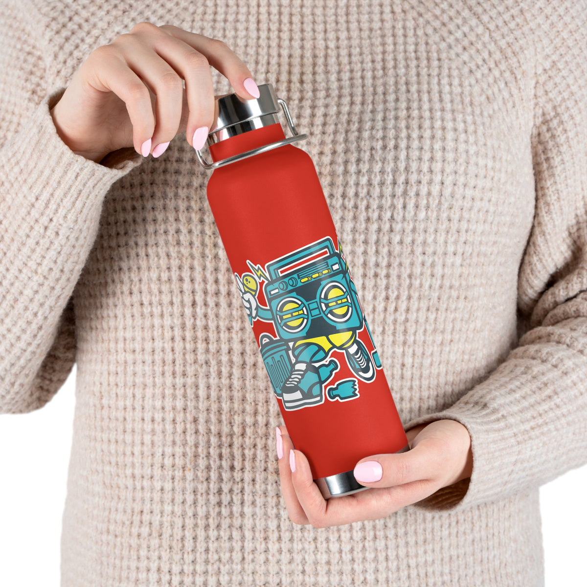 22oz Copper Insulated Water Bottle with Cartoon Design - CV6