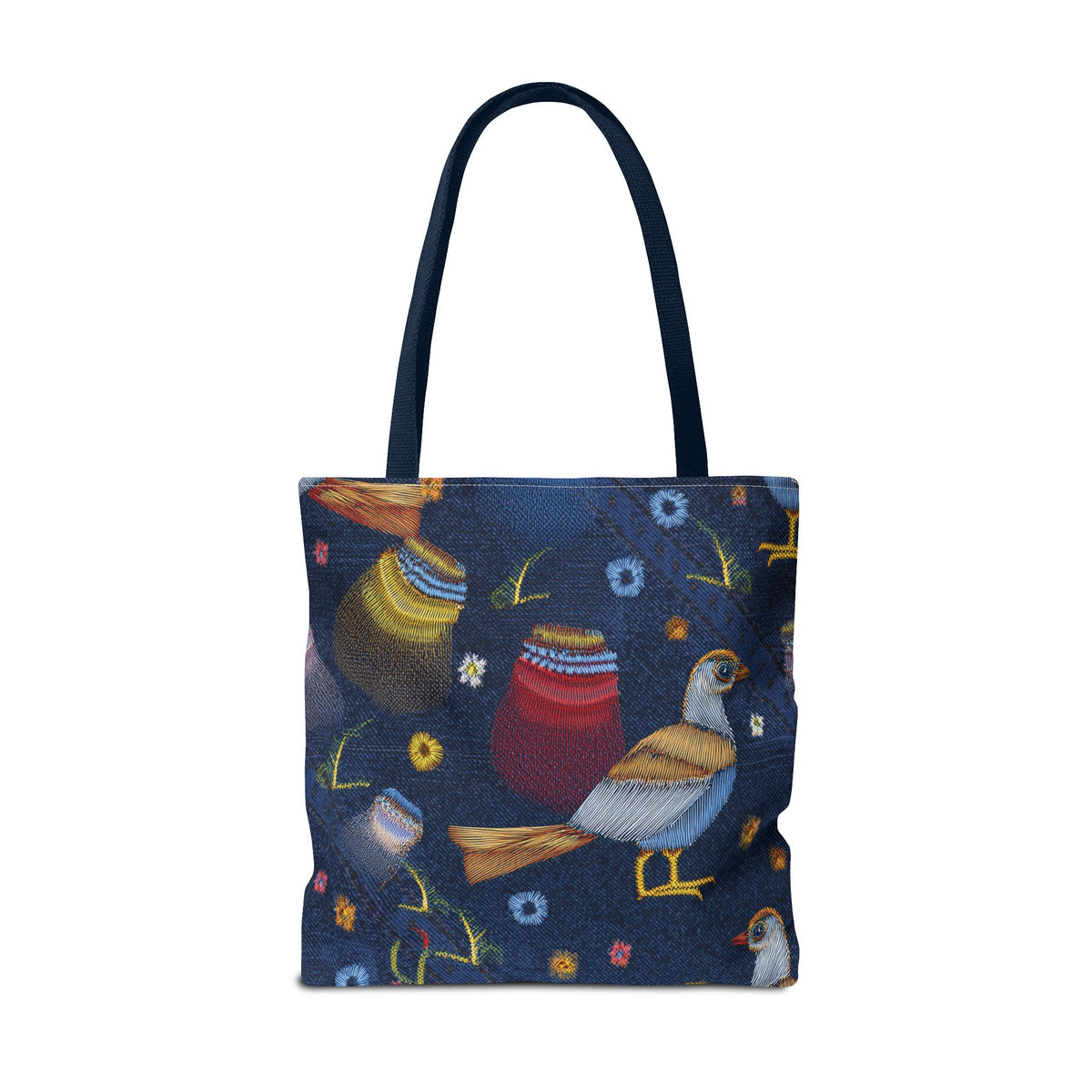 Denim Fabric Imitation Print Unisex Canvas Bag Poly Spun 3 Sizes Tote Bag 194-3