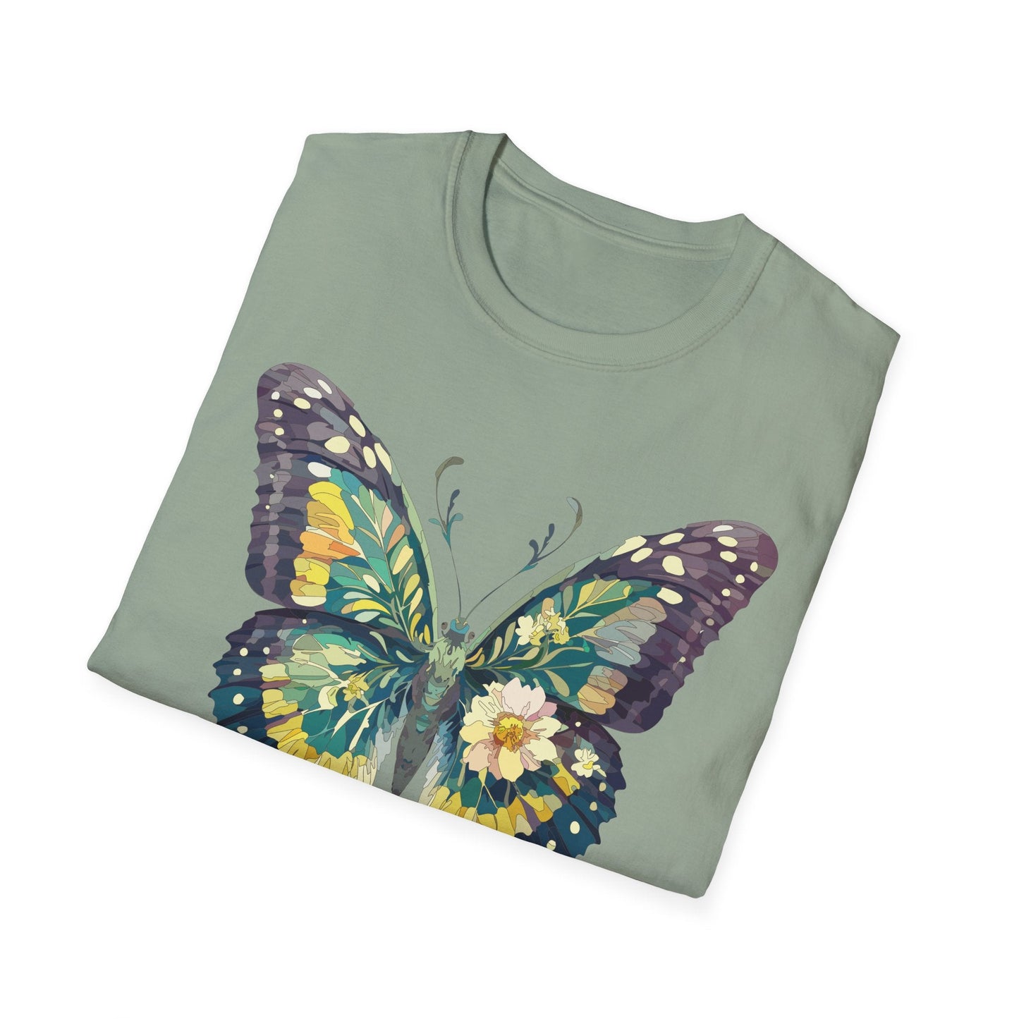 Butterfly Shirt Unisex Monarch Print T Shirt Gildan Softstyle 64000 Lightweight Tee