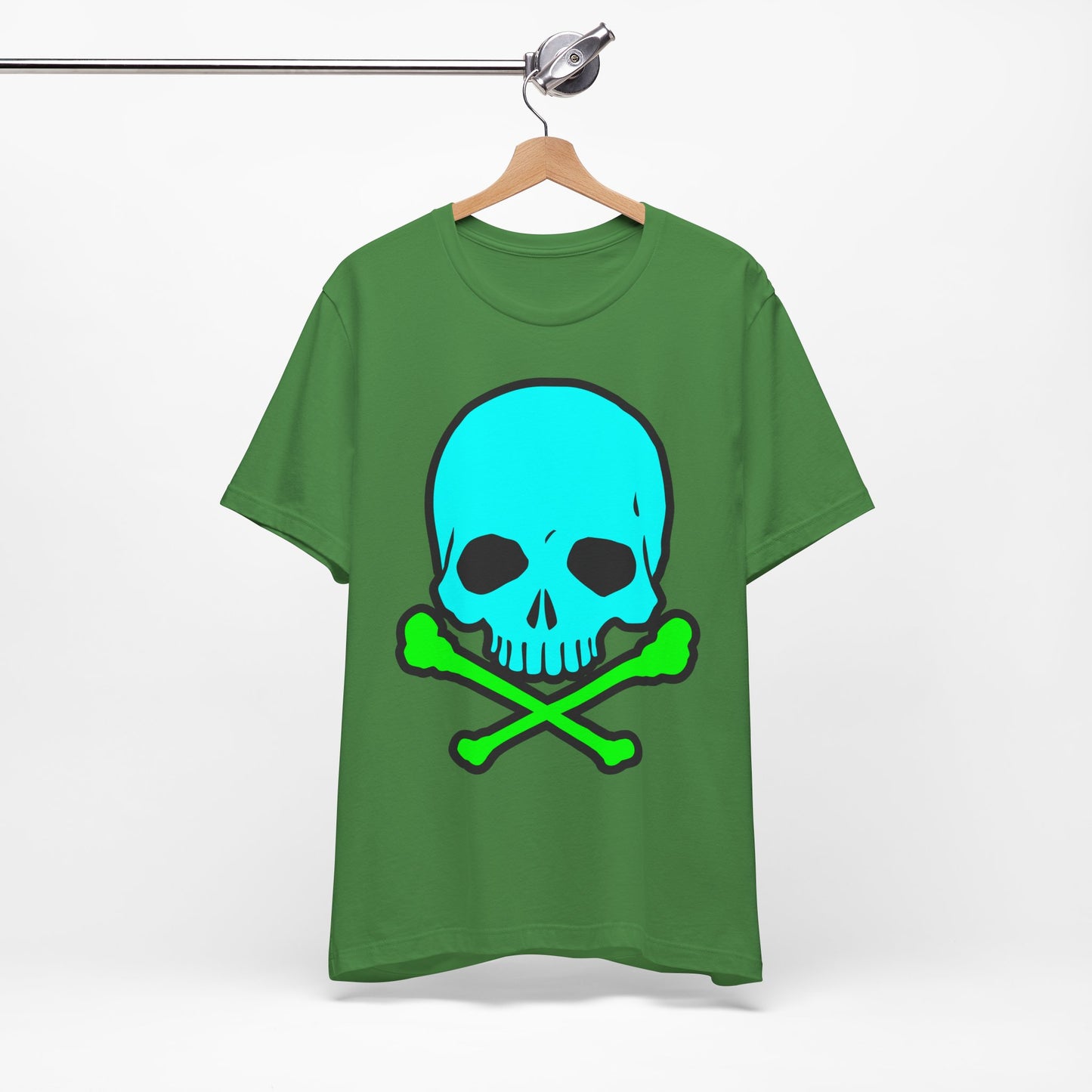 Blue Skull Graphic Design Tee, Skull Shirt, Vintage Tees, Art Design T-Shirt, Vintage Graphic Tee, Art Shirts with Skulls