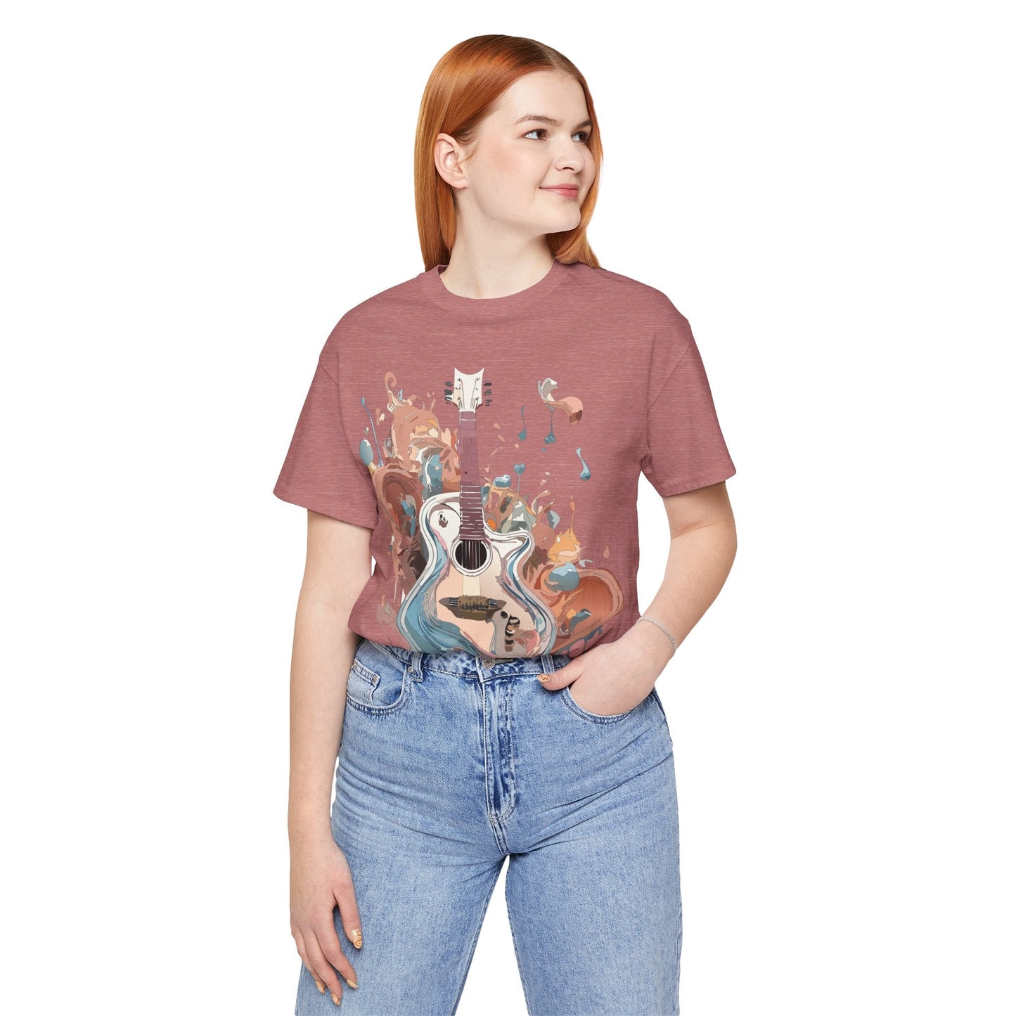 Music Graphic Unisex 100 Cotton Vintage Art with Musical Elements Tee 56