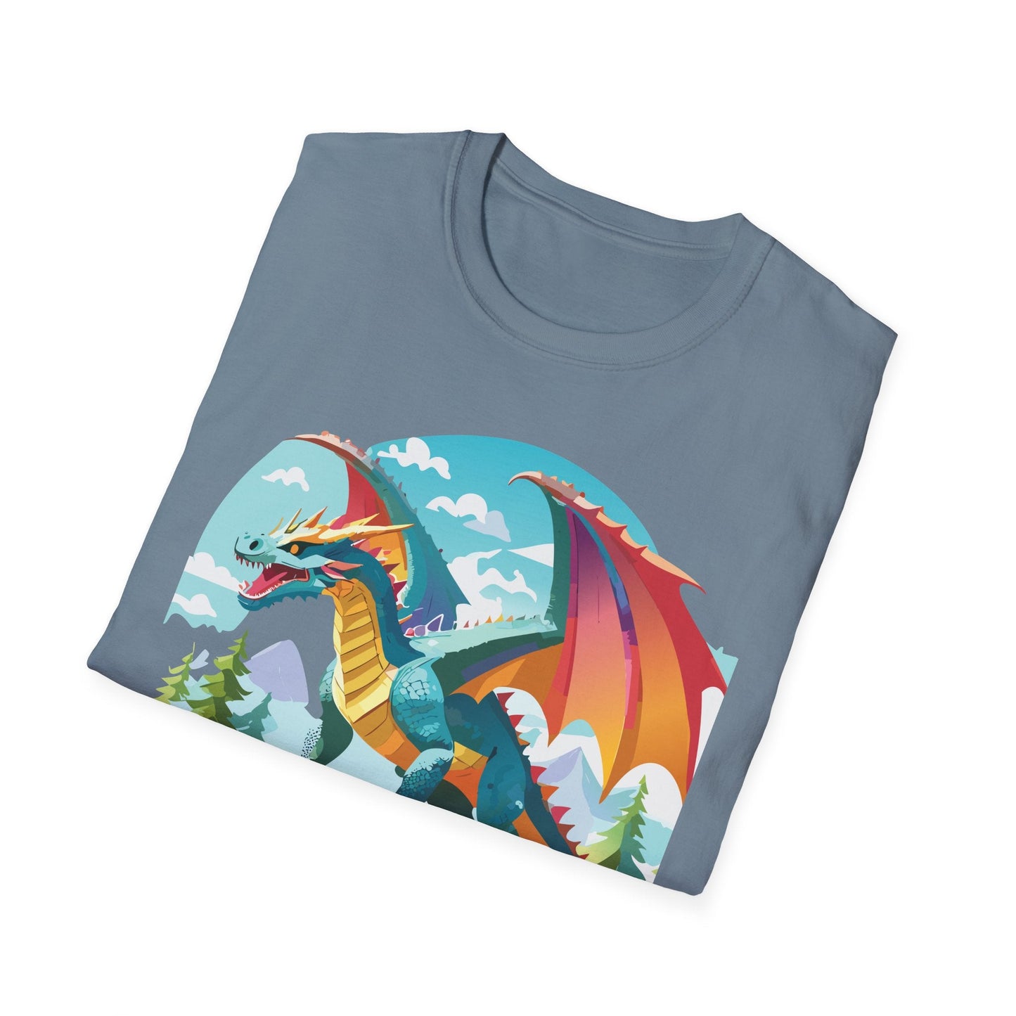 Dragon Graphic Tee Unisex Softstyle 100 Percent Ring Spun Cotton Animal Art Print Shirt