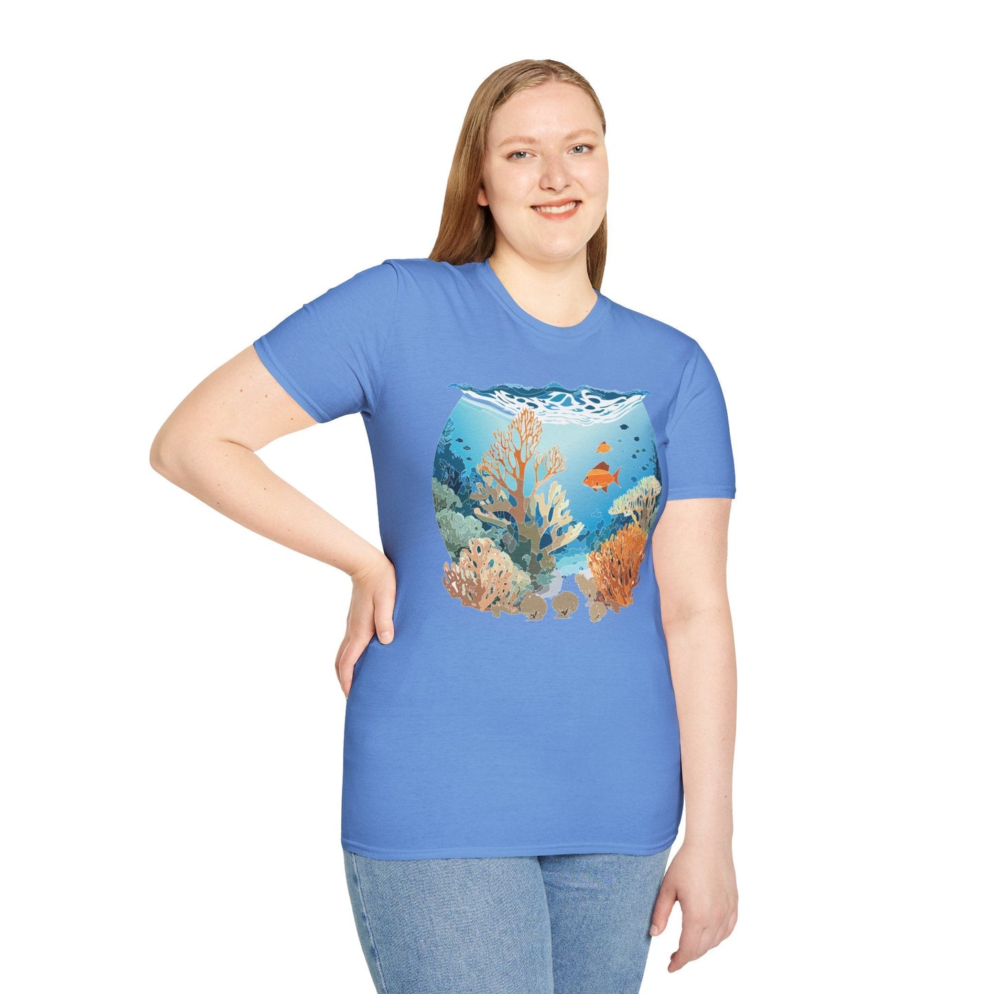 Ocean Tee Shirt Unisex Gildan Softstyle Cotton Tee Shirt 64000 Lightweight Breathable Comfort