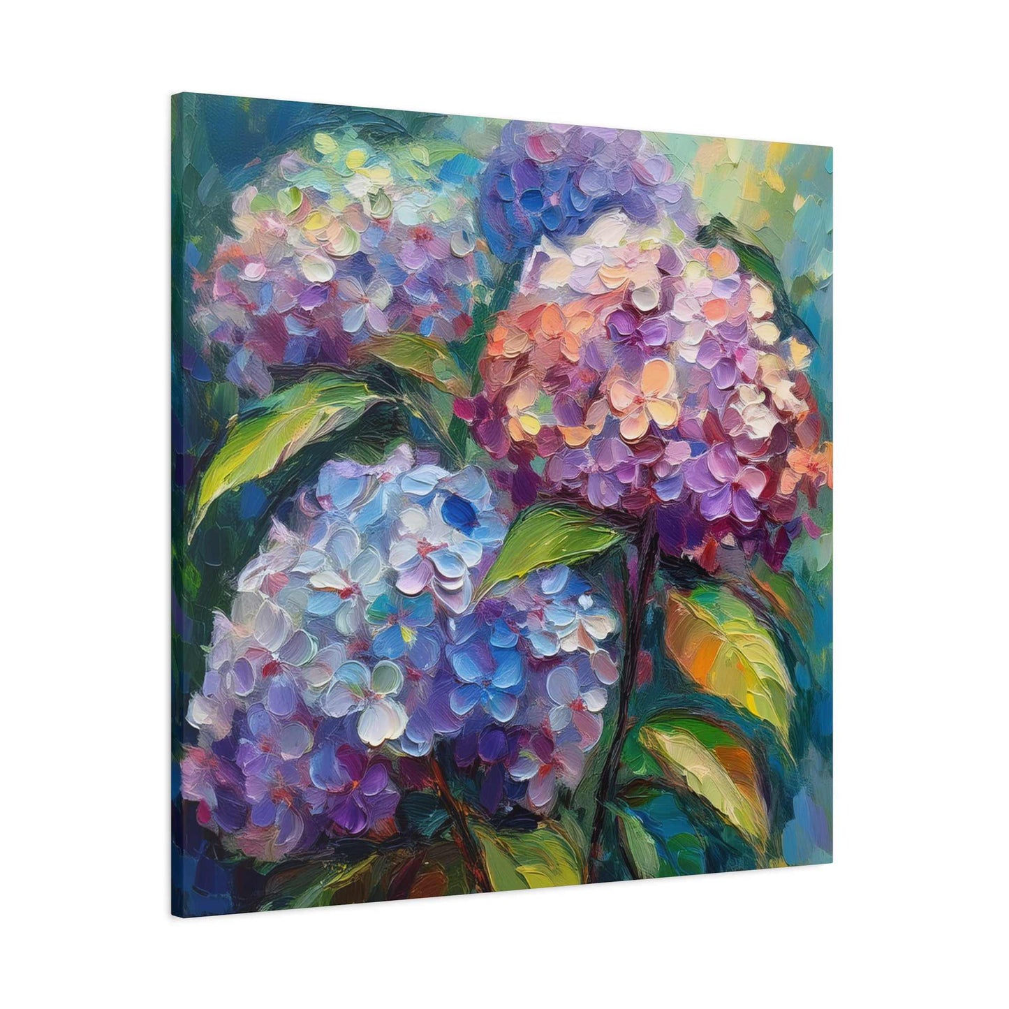 Hydrangeas Print Canvas, Flowers Oil Paint Print 20x20, 24x24, 30x30, 32x32, 36x36, Floral Art Design Print Non-Frame MC-27