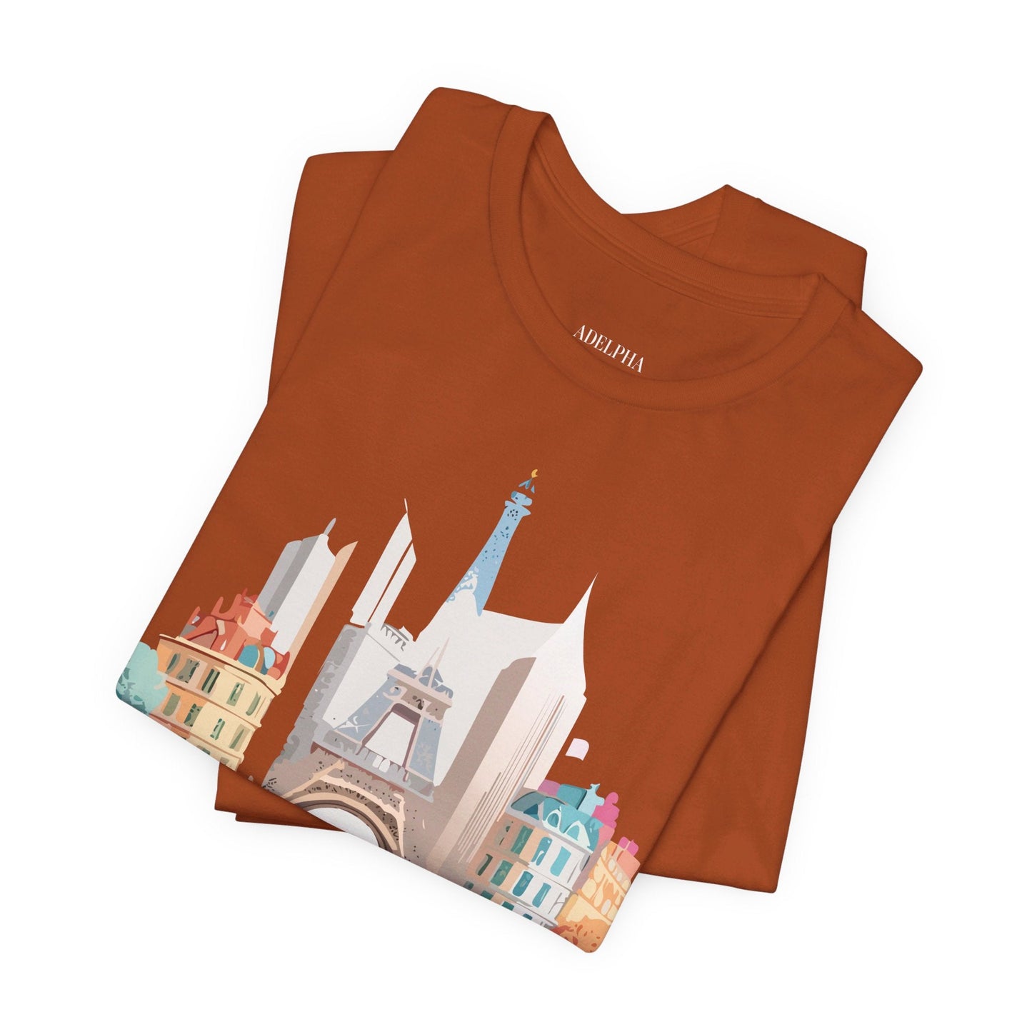 Paris Tourist Graphic Tee Unisex Jersey Short Sleeve Shirt by Adelpha Art Design Vintage Inspired