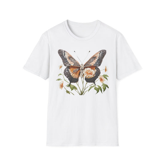 Butterfly T Shirt Unisex Softstyle Gildan 64000 Cotton Tee Monarch Print Comfort