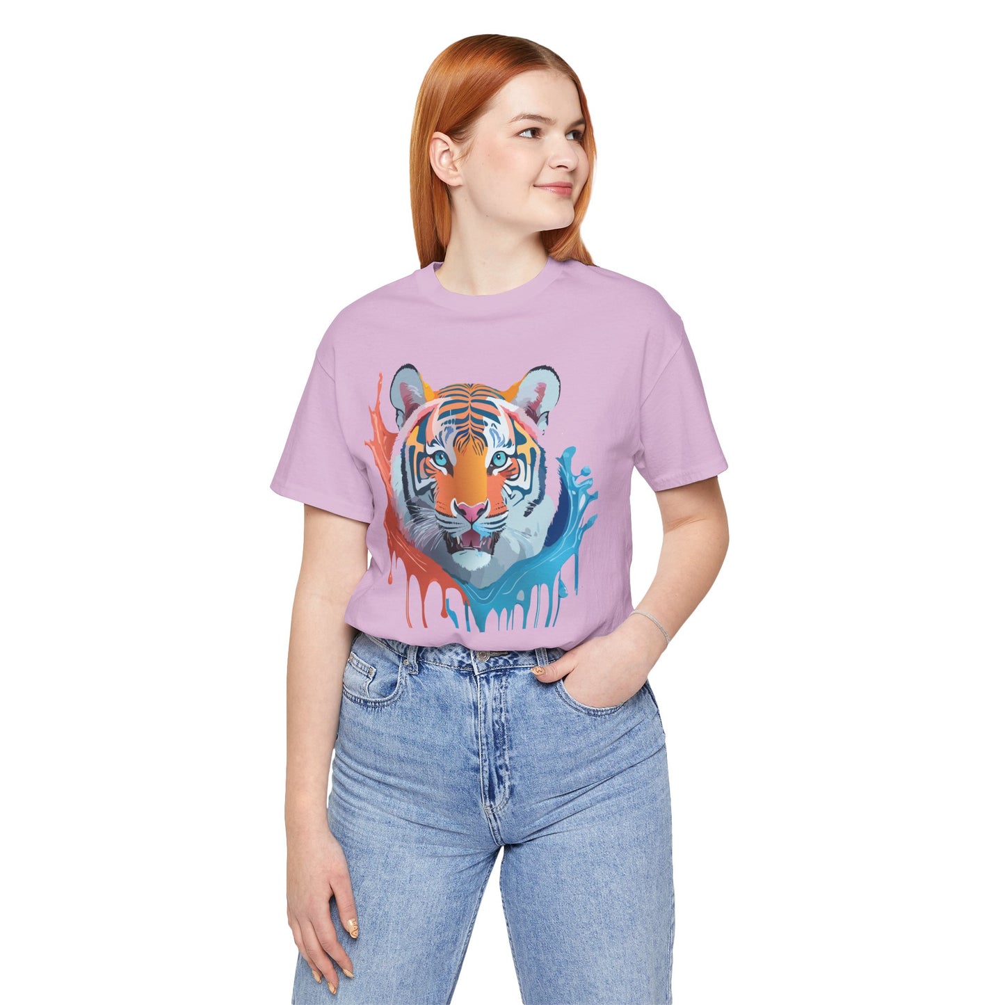 Unisex Tiger Tee, Animal Shirt, Tee Shirt with Tiger, Art T-Shirt, Animal Tees, Big Cat Shirt, Art Design T-Shirt 5