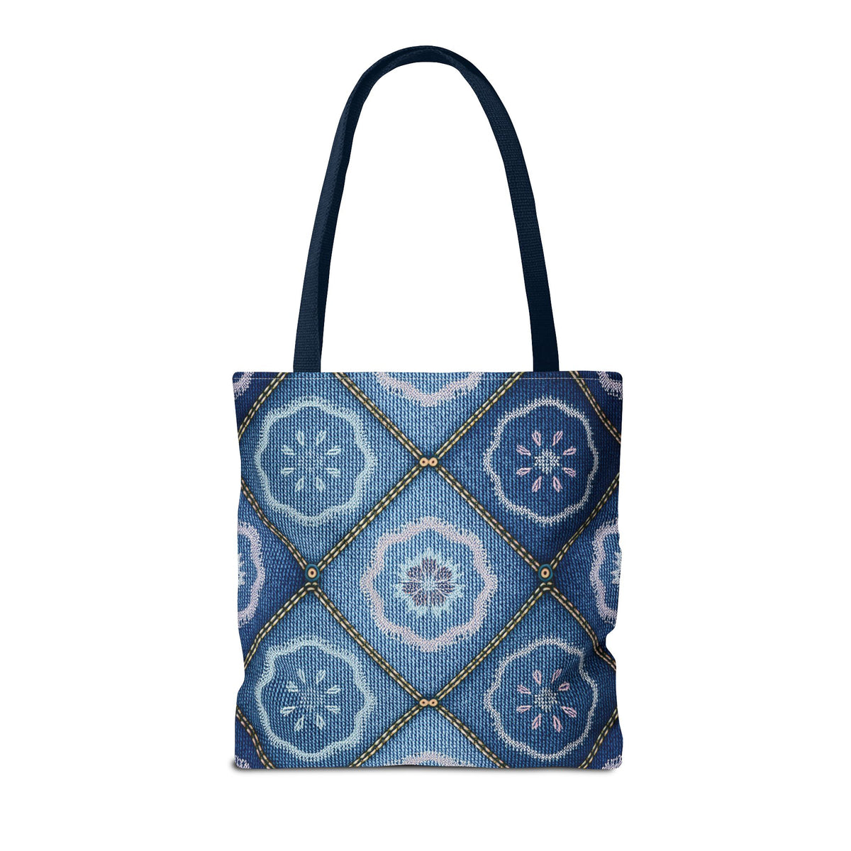 Denim Fabric Imitation Print Unisex Canvas Bag Poly Spun 3 Sizes Tote Bag 123