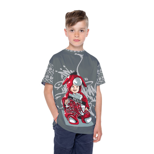 Racing Donkey Kids Shirt, Cartoon Go-Kart Graphic Kids T-Shirt, Kids Art Design Print Jersey