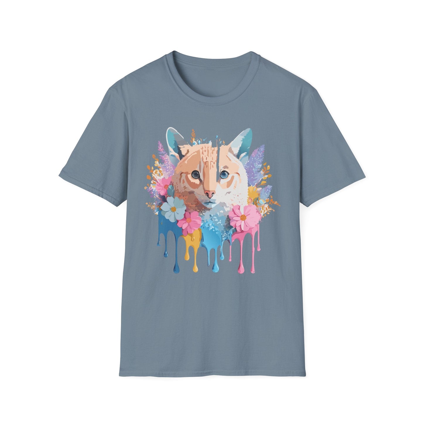 Unisex Cat Shirt Softstyle Tee 100 Percent Ring Spun Cotton Gildan 64000