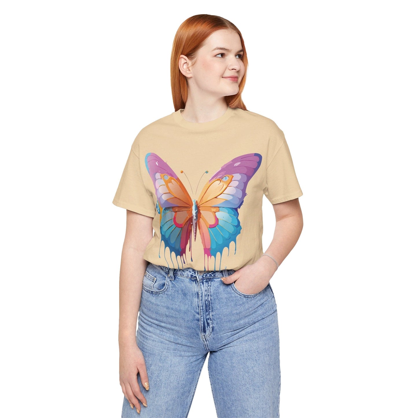 Butterfly Graphic Unisex 100 Cotton Lightweight Vintage Design Jersey Tee 91