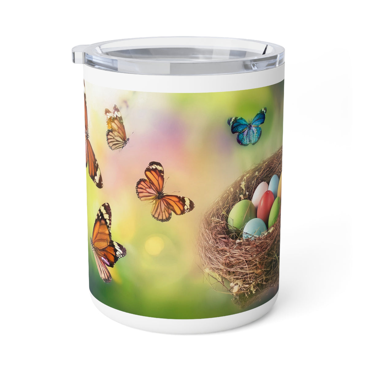 8 Art Design Insulated Coffee Mug Clear Lid 10oz Insulated Coffee Mug 10oz
