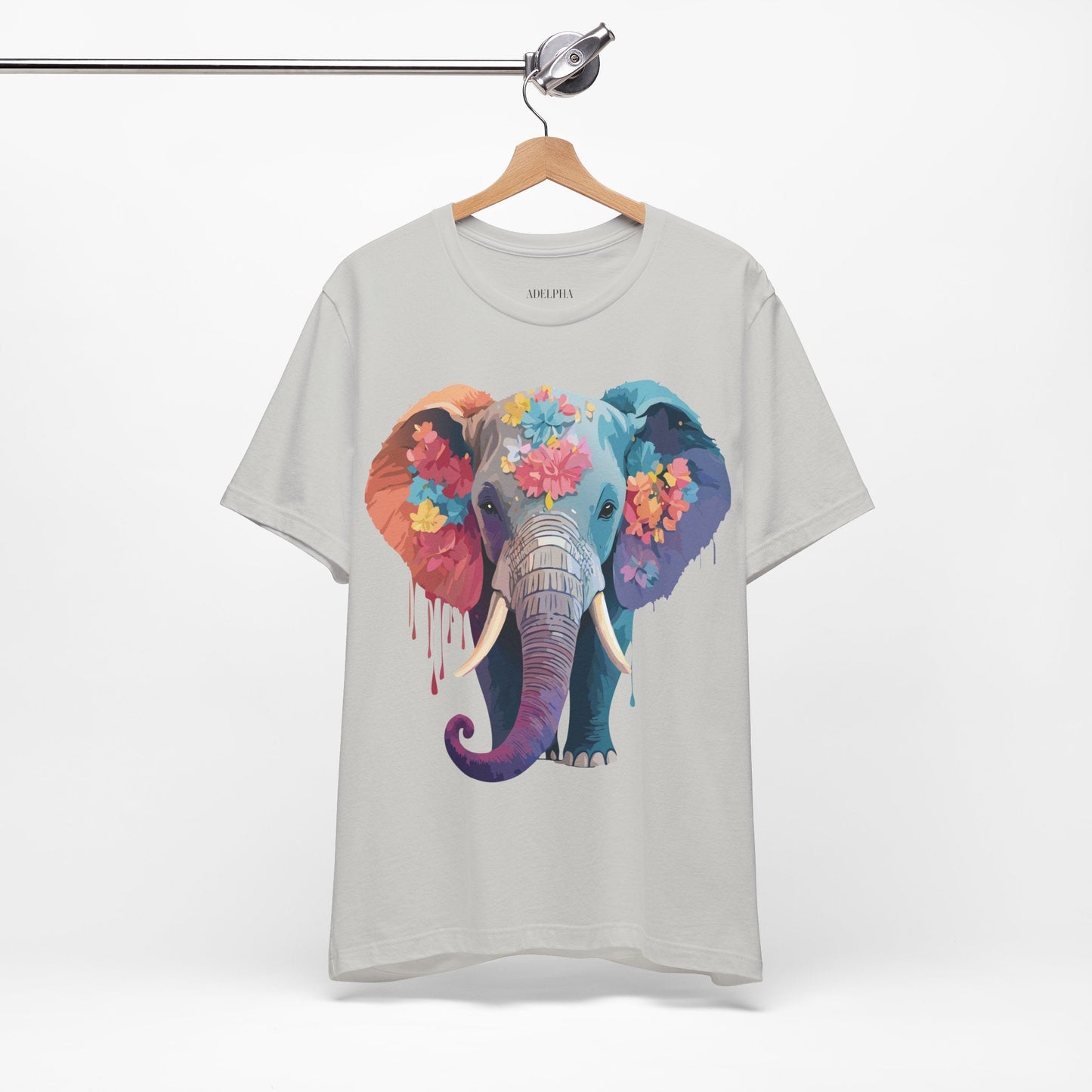 Elephant Graphic Tee By Adelpha Unisex Short Sleeve Shirt With Vintage Artwork Design
