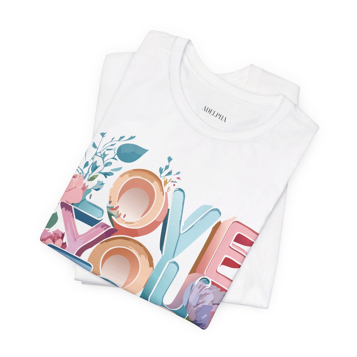 Valentine Day Graphic Unisex 100 Cotton Vintage Artwork with Love and Flower Design Tee 39