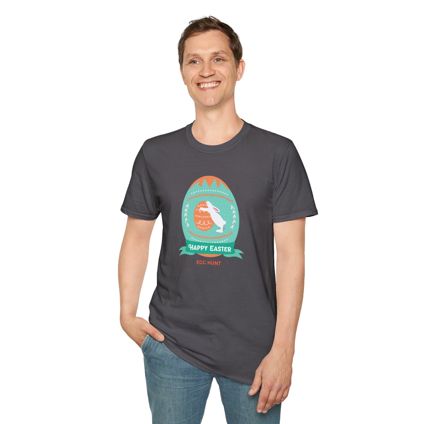 Easter Egg T Shirt Unisex Softstyle Tee With Easter Signature Design 100 Percent Ring Spun Cotton