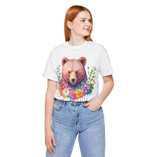 Bear Graphic Unisex 100 Cotton Short Sleeve Art Design Vintage T-Shirt 2