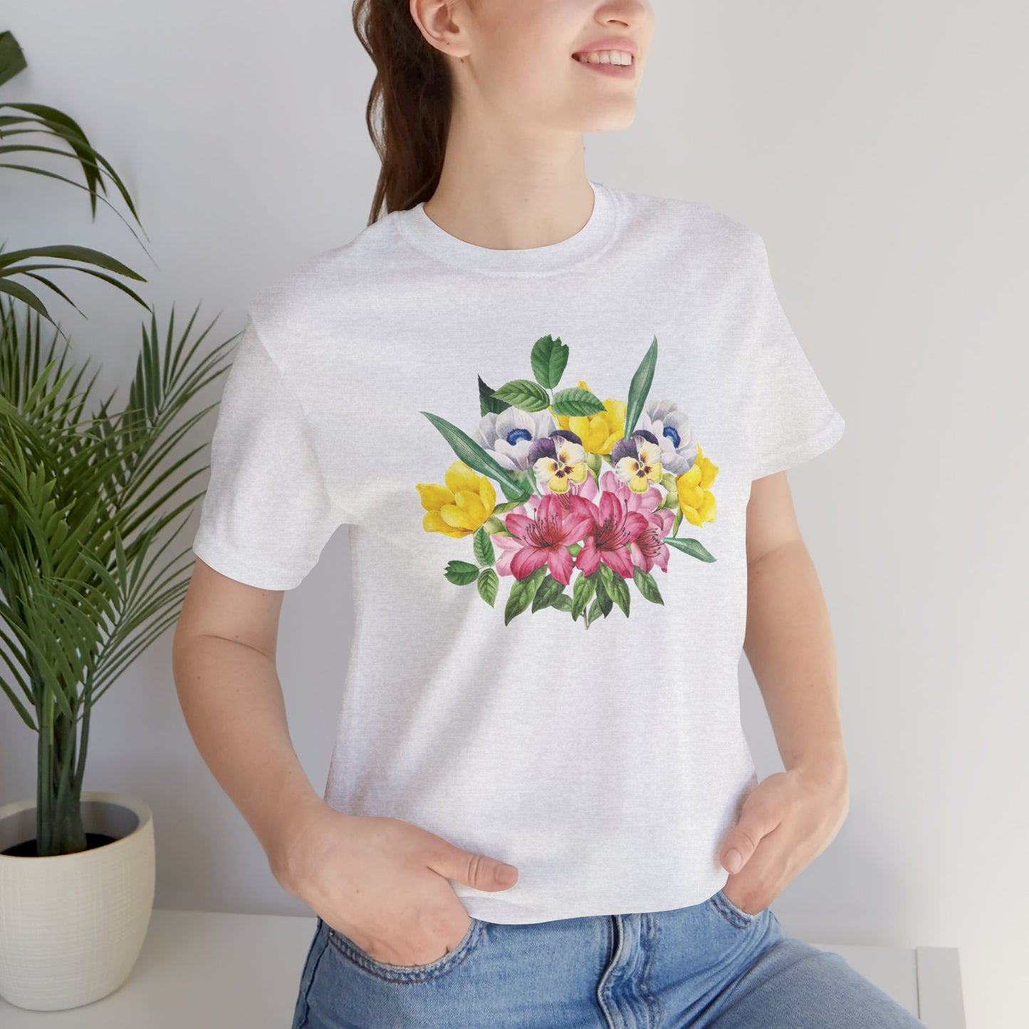 Tee-shirt en coton à imprimés floraux