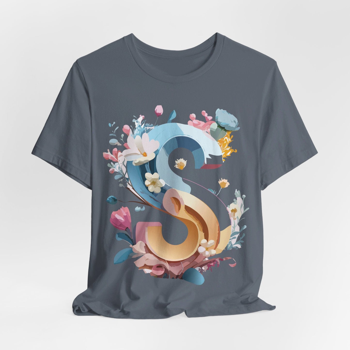 Letter S Shirt Graphic Tee Unisex Jersey Short Sleeve Premium Vintage Inspired Artwork Adelpha