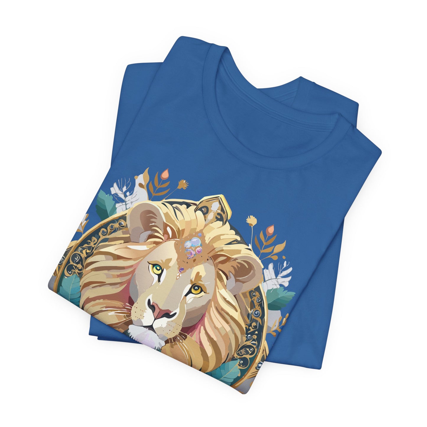 Unisex Lion Graphic Tee, Animal Shirt, Tee Shirt with Lion, Medallion T-Shirt, Animal Medallion Tees 2