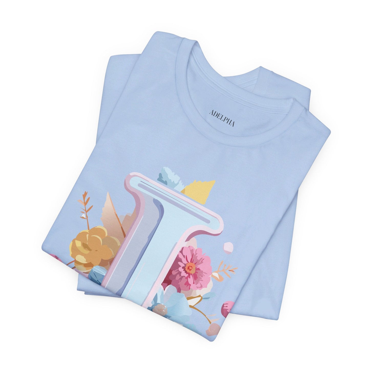 Letter I Shirt Graphic Tee Unisex Vintage Inspired Adelpha Artwork Premium Short Sleeve Tee