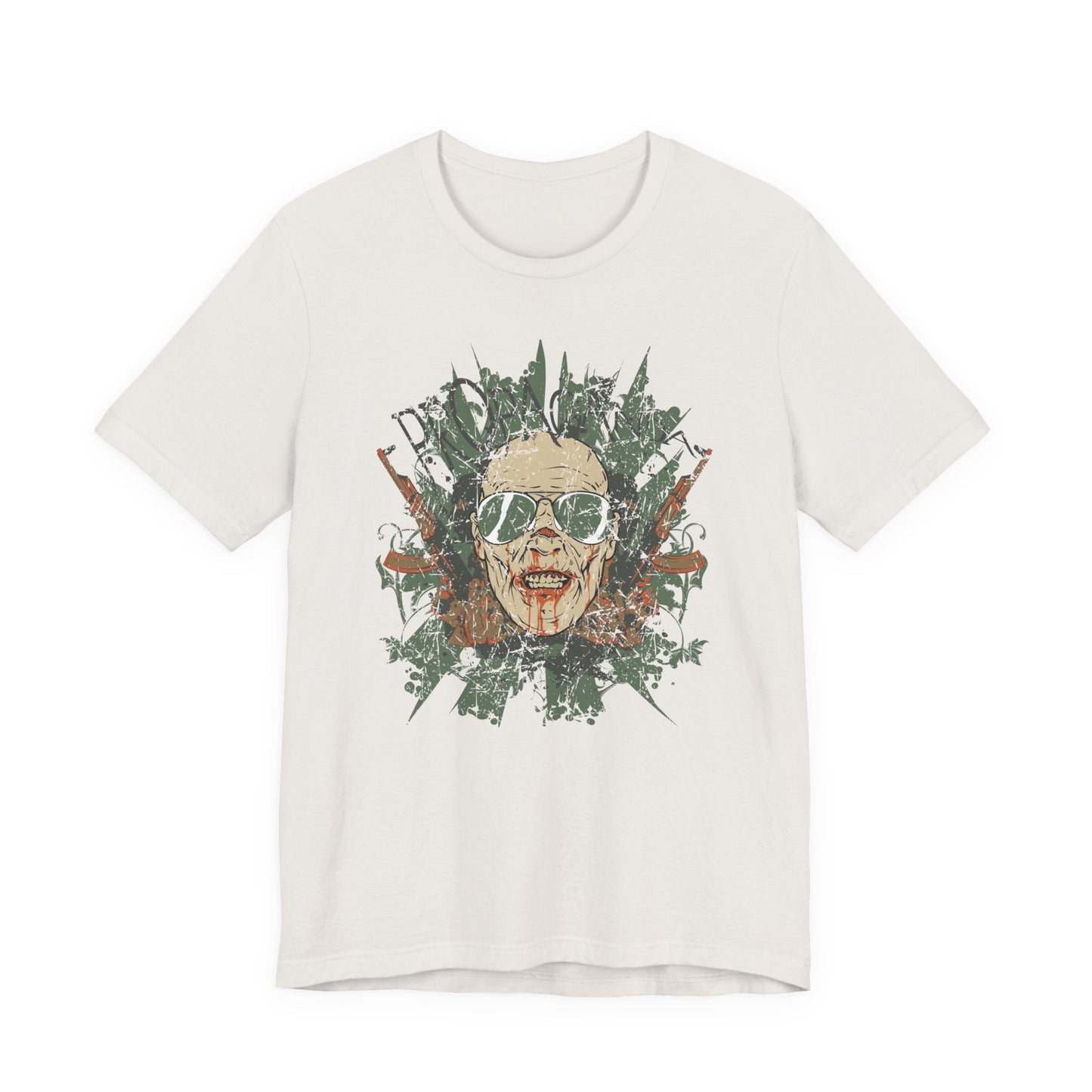Retro Skull Floral Graphic Design Unisex Cotton T-Shirt G-2