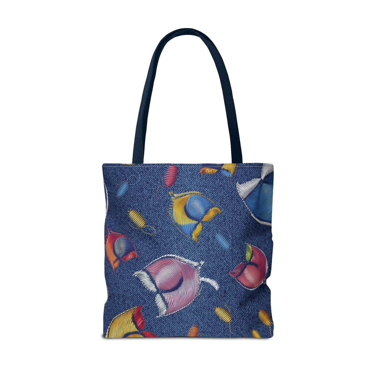 Denim Fabric Imitation Print Unisex Canvas Bag Poly Spun 3 Sizes Tote Bag 193-3