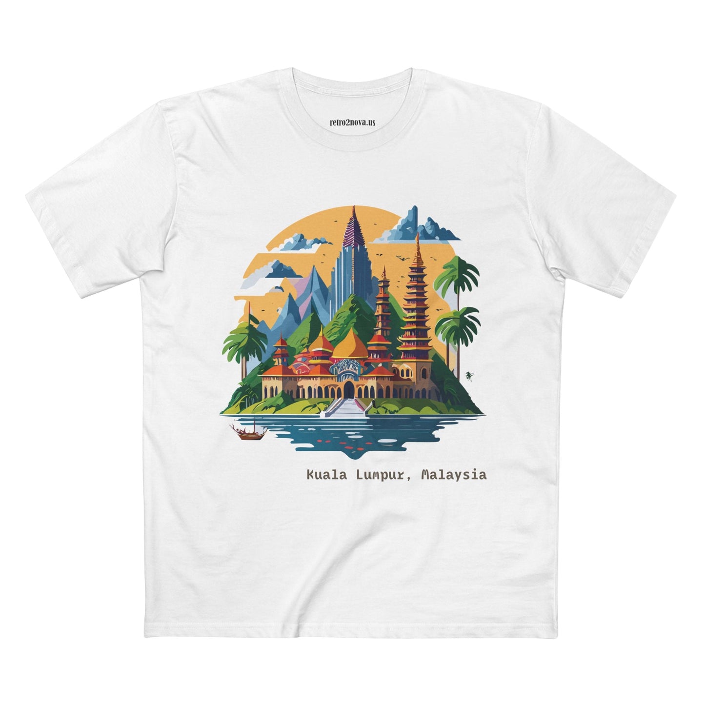 Travel Shirt Kuala Lumpur Tourist Shirt Unisex Premium Cotton Art Tee Retro2Nova Original Design
