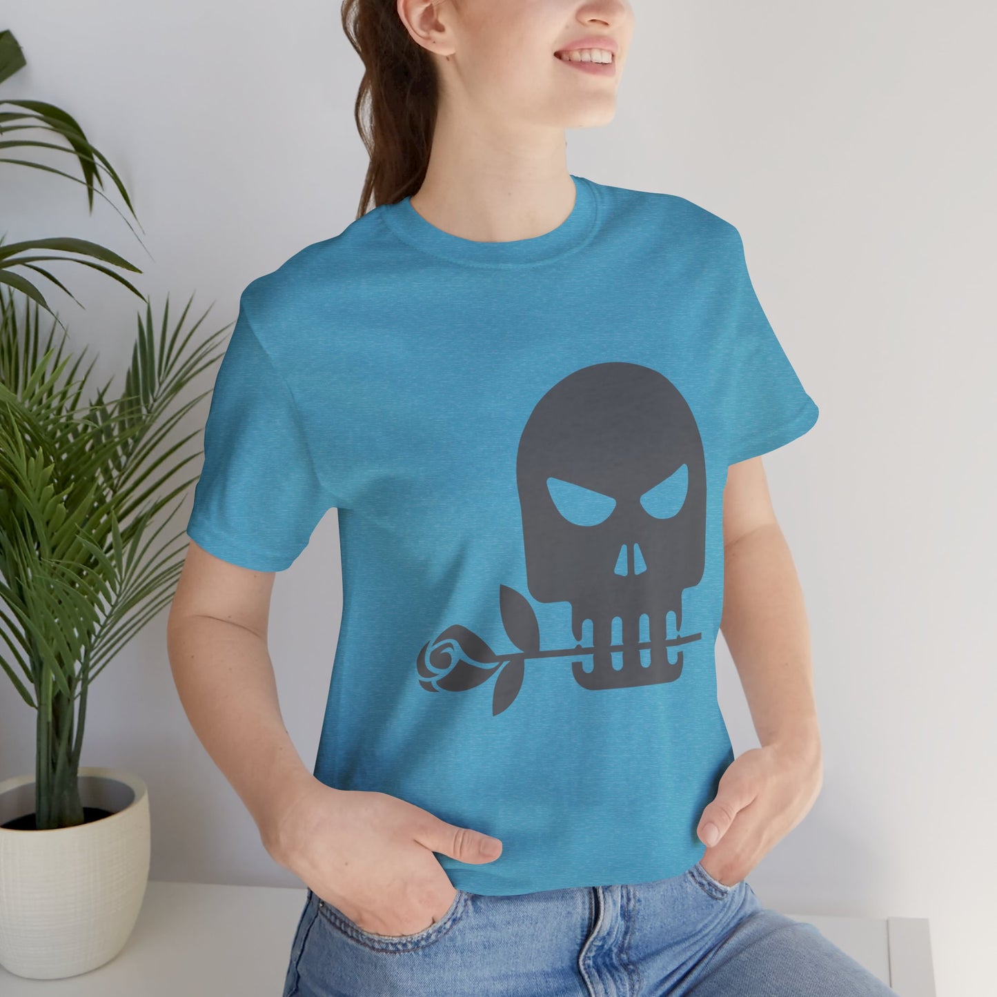 Unisex Cotton Tee Shirt with Skull