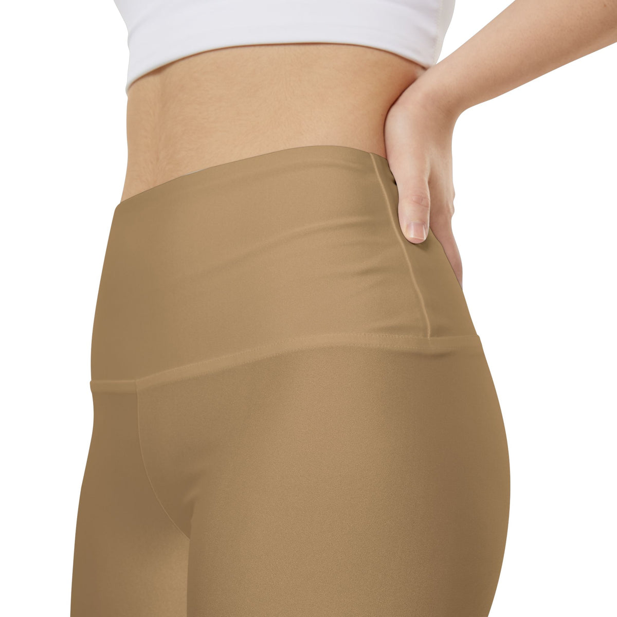 Camel High-Waist Women’s Workout Shorts — Neutral Tan Biker Shorts for Gym, Yoga & Everyday Activewear
