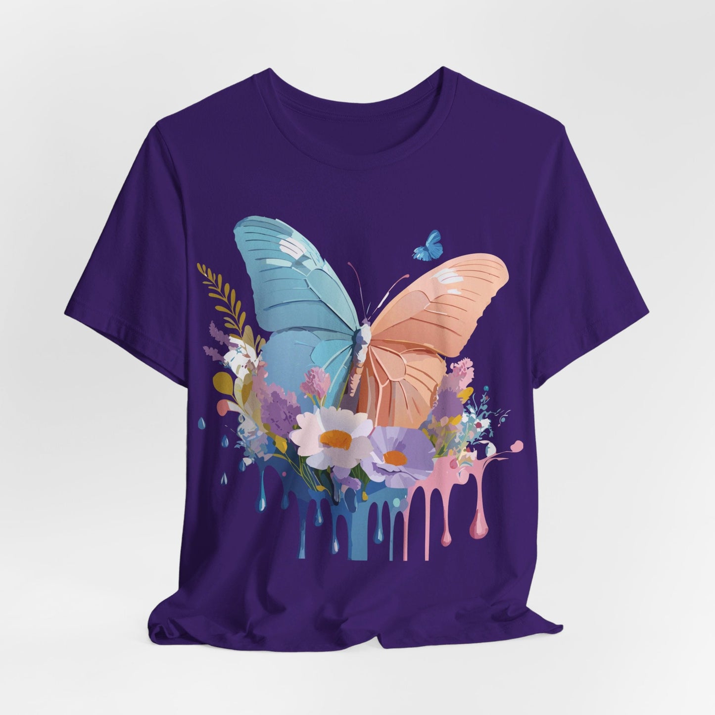 Butterfly Graphic Unisex 100 Cotton Lightweight Vintage Floral Design Jersey Tee 3
