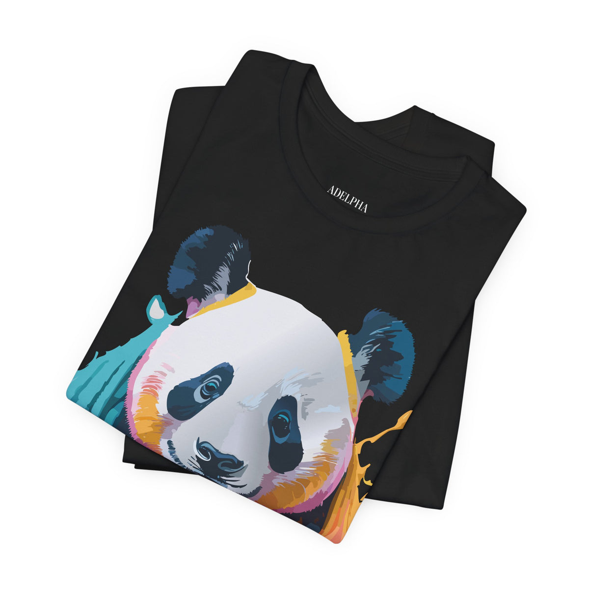 Panda Graphic Unisex Cotton Bella+Canvas Tee with Art Animal Design e54