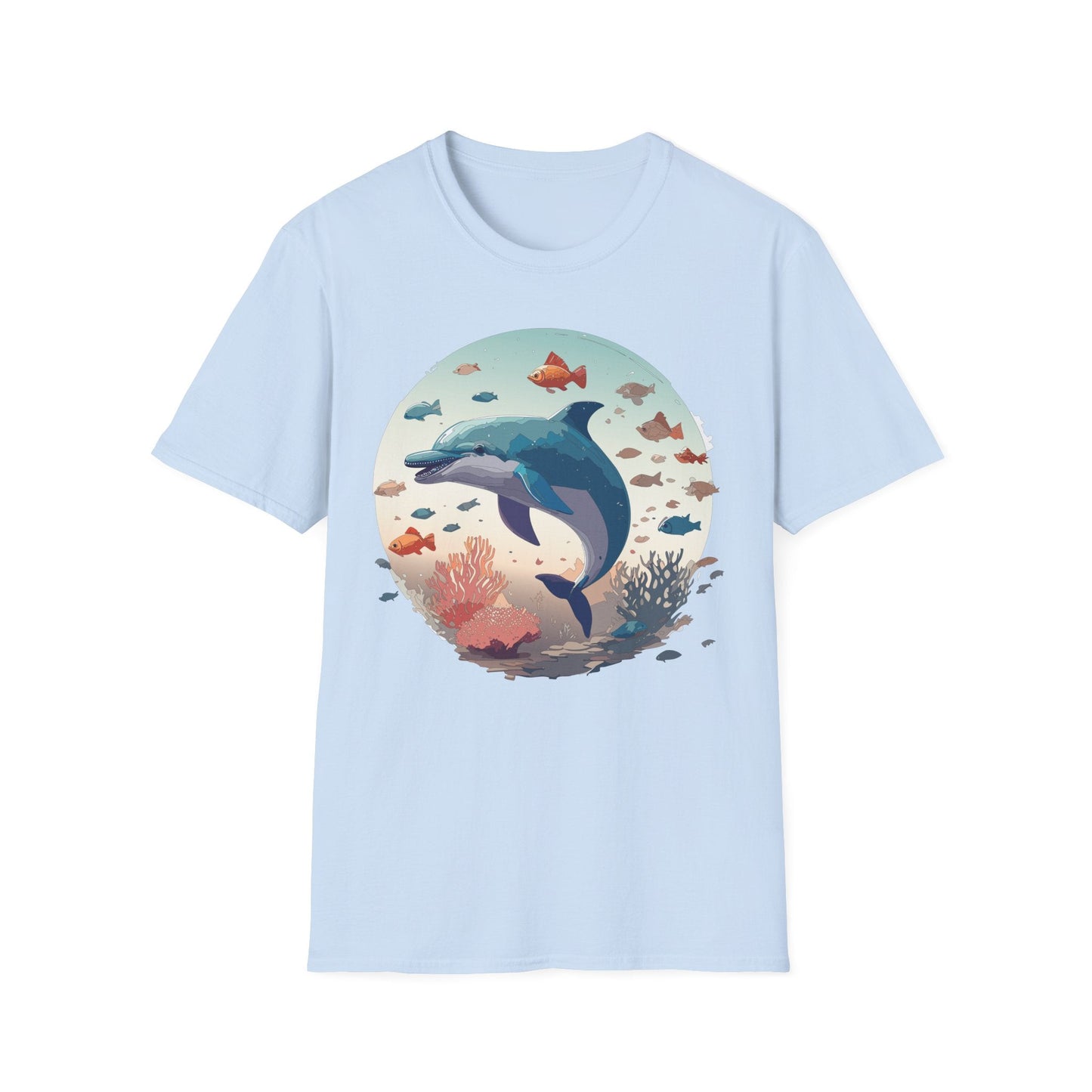 Dolphin Shirt Unisex Softstyle T Shirt Gildan 64000 100 Percent Ring Spun Cotton Lightweight Tee